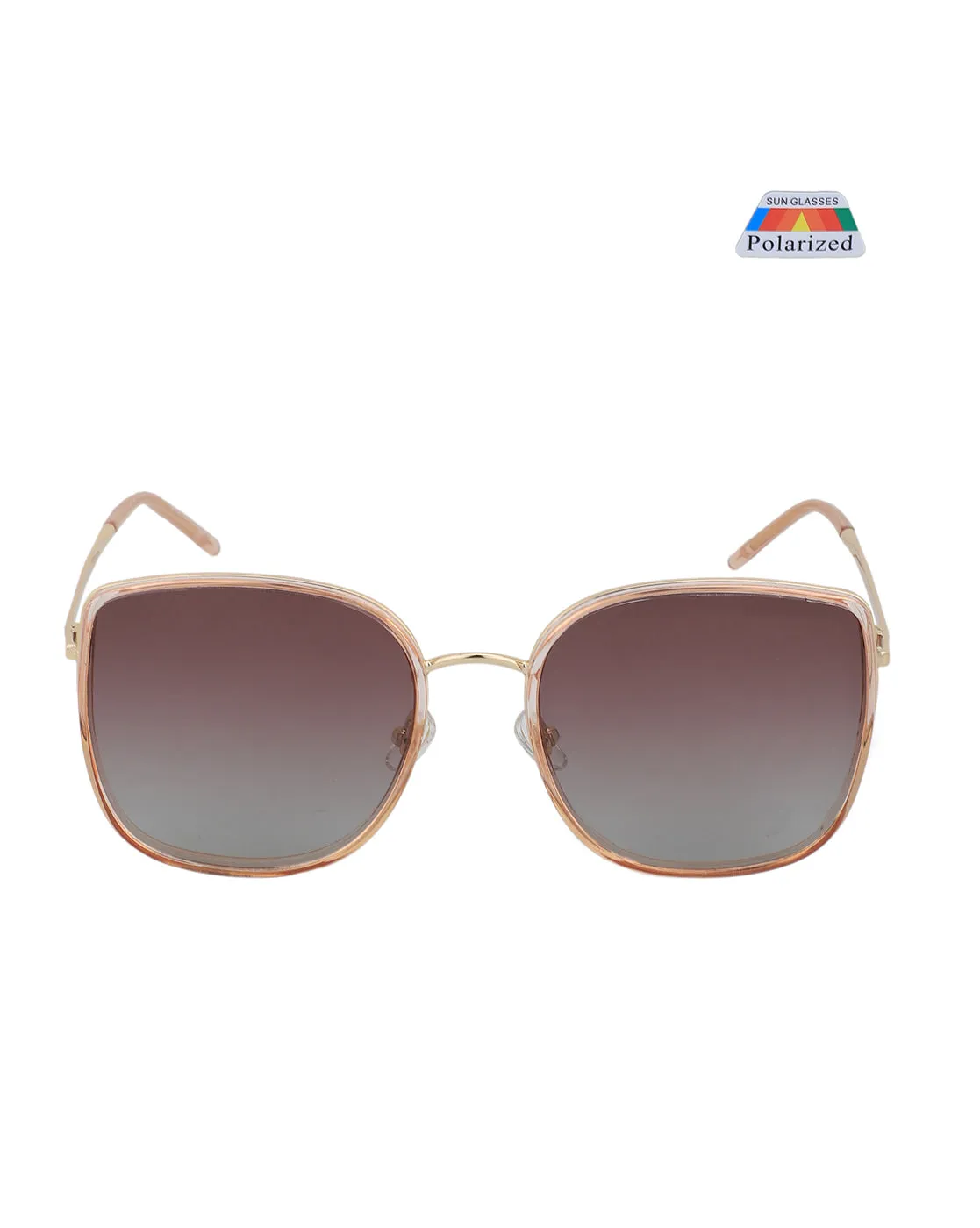 Premium Gold with Peach Toned & Polarised Lens Oversized Sunglass for women