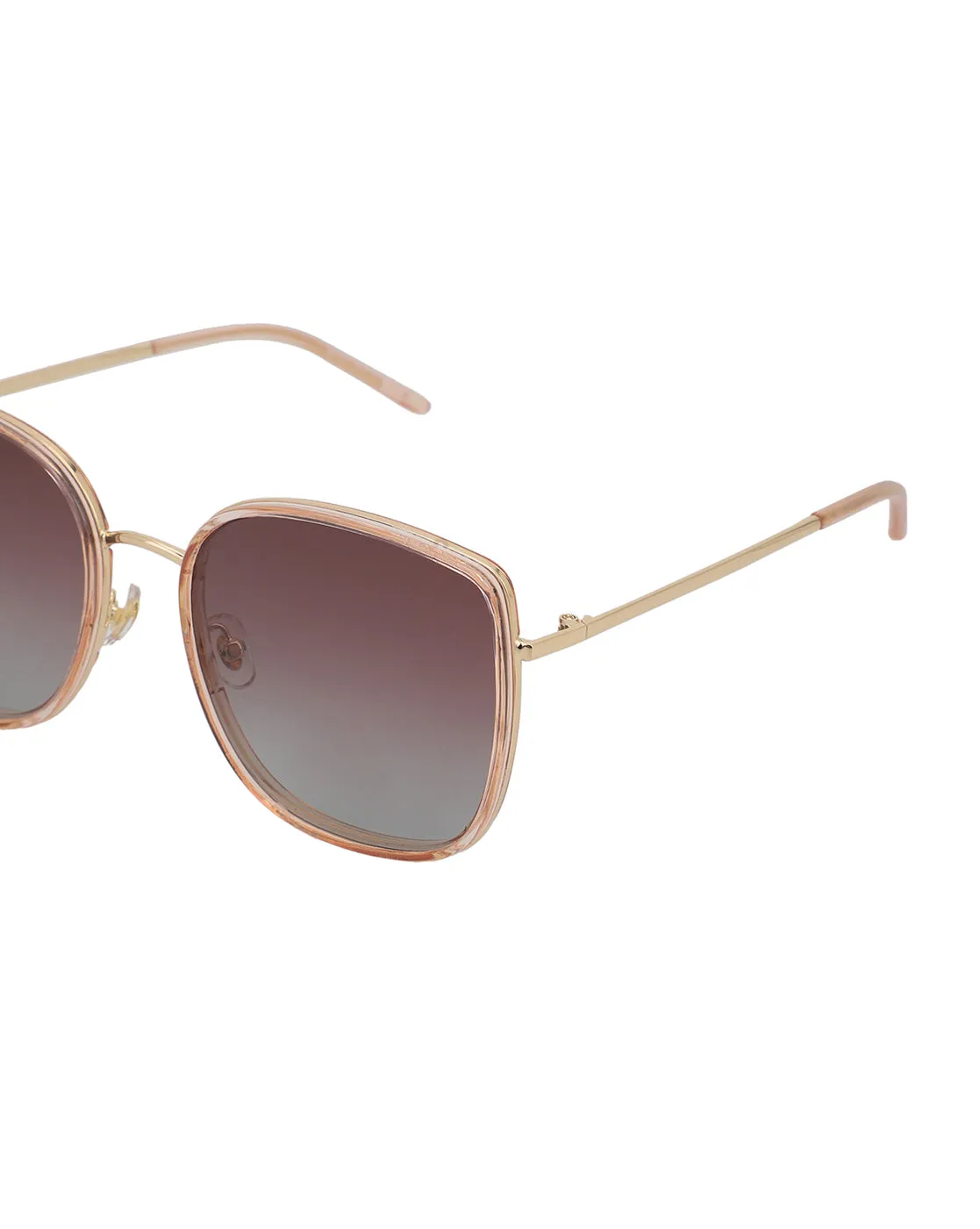 Premium Gold with Peach Toned & Polarised Lens Oversized Sunglass for women