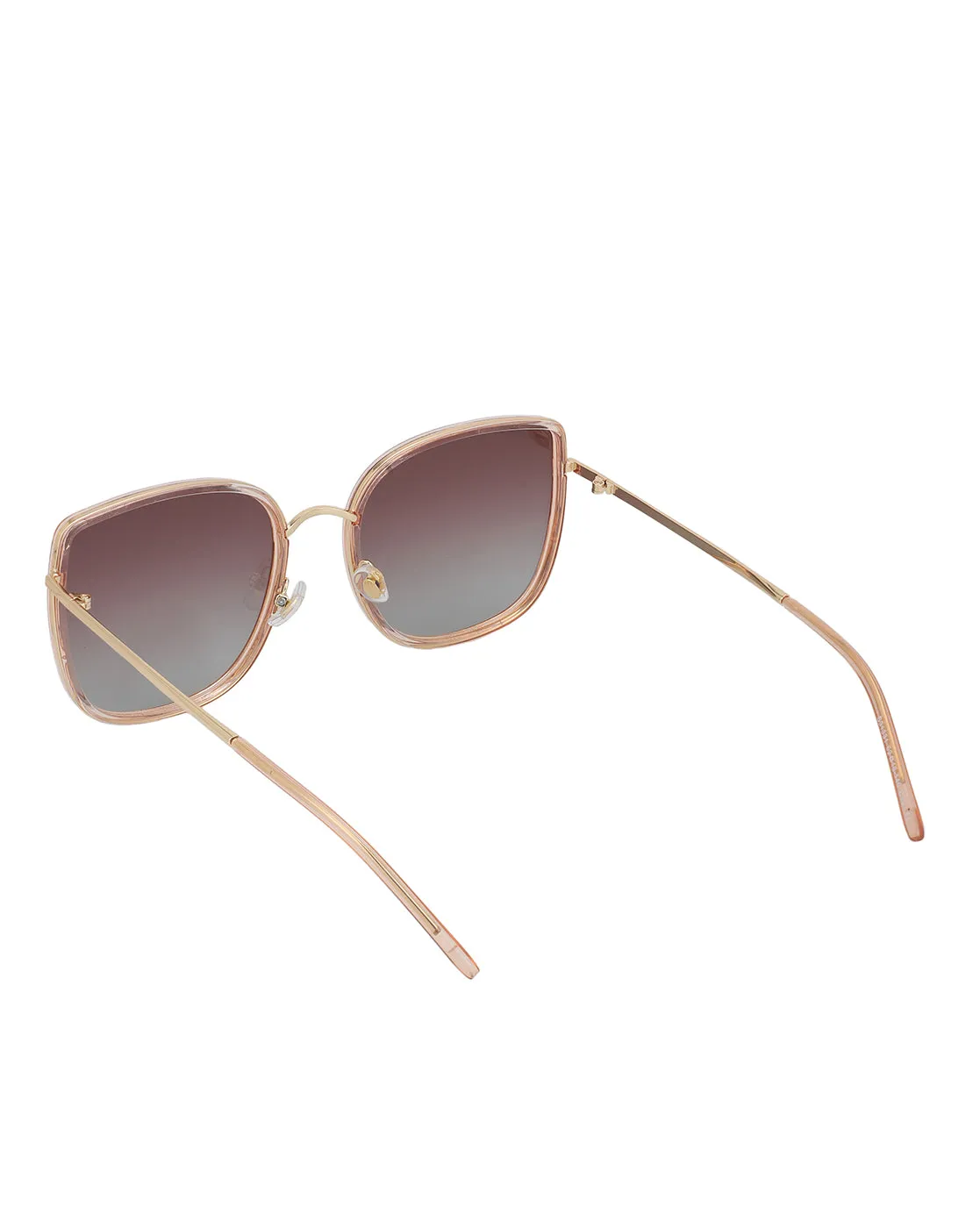 Premium Gold with Peach Toned & Polarised Lens Oversized Sunglass for women