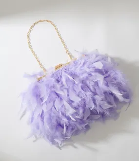 Purple Feather Clutch