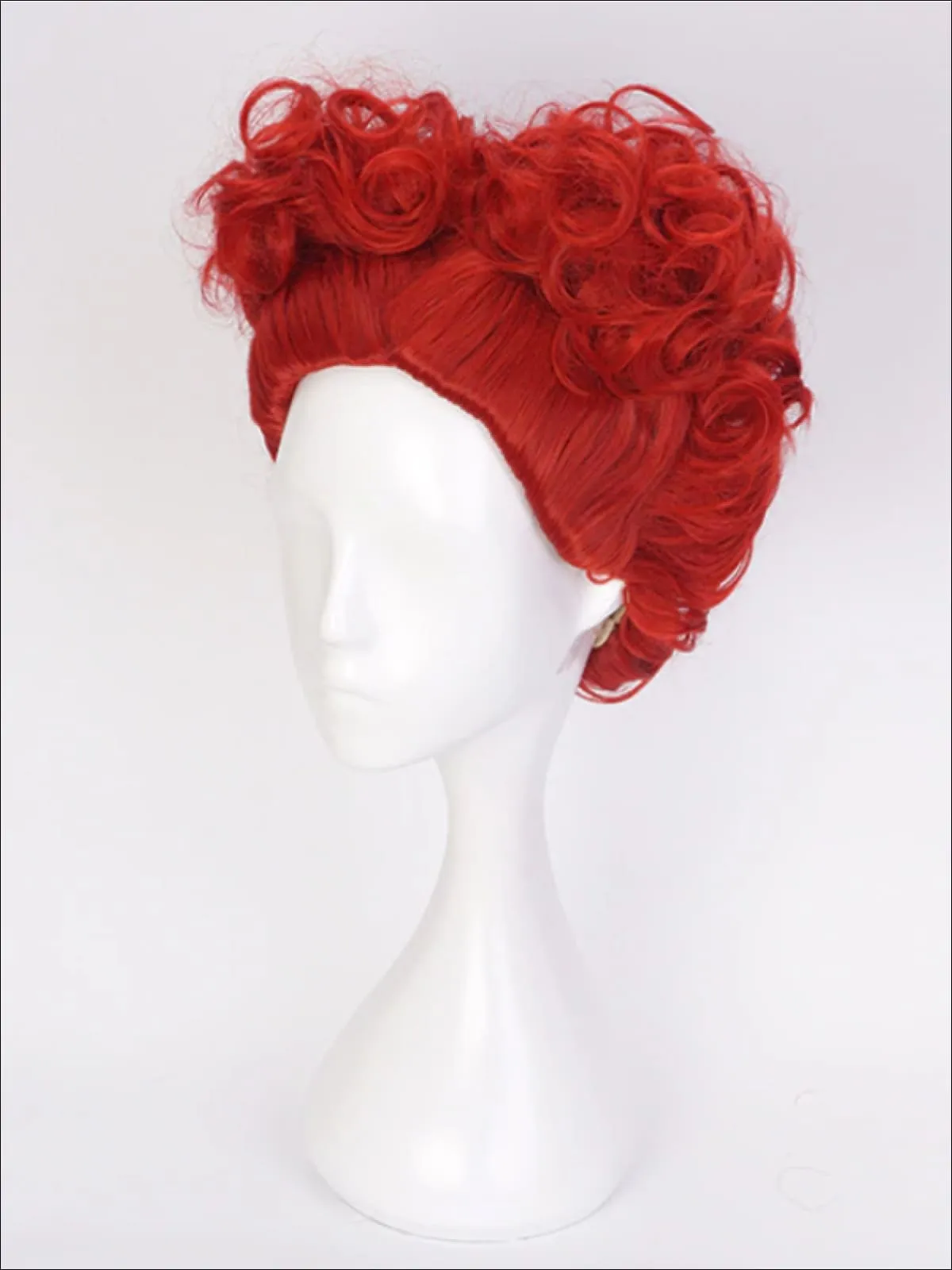 Red Queen of Hearts Short Curls Up-Do Wig