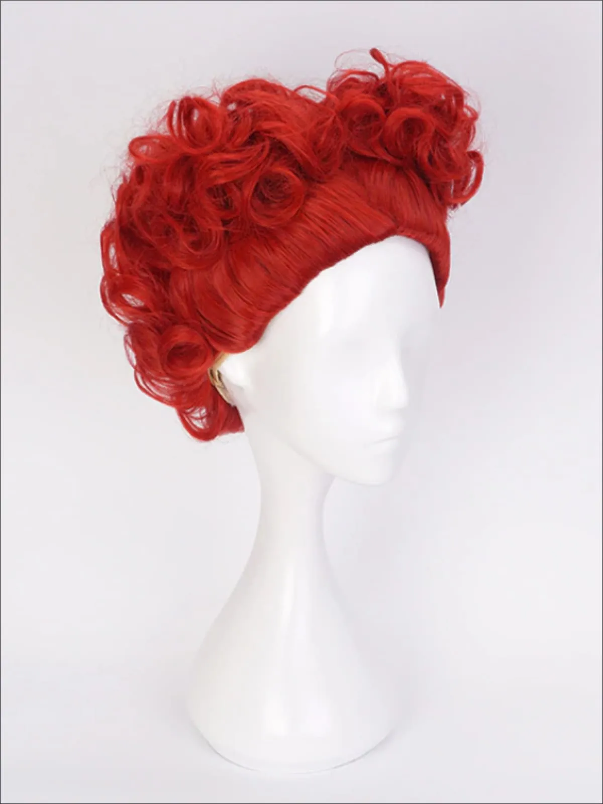 Red Queen of Hearts Short Curls Up-Do Wig