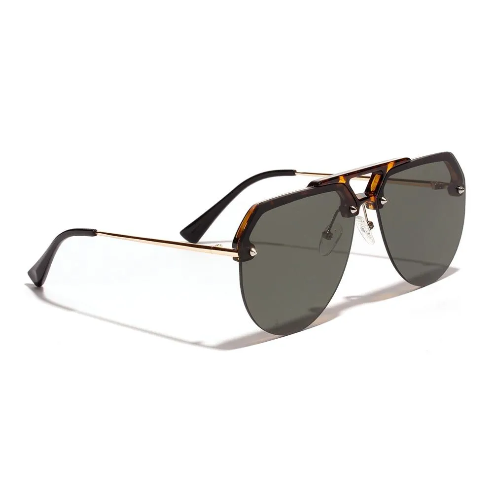 Semi-Rimless Alloy Frame Polycarbonate Lens Unisex Gradient Sunglasses