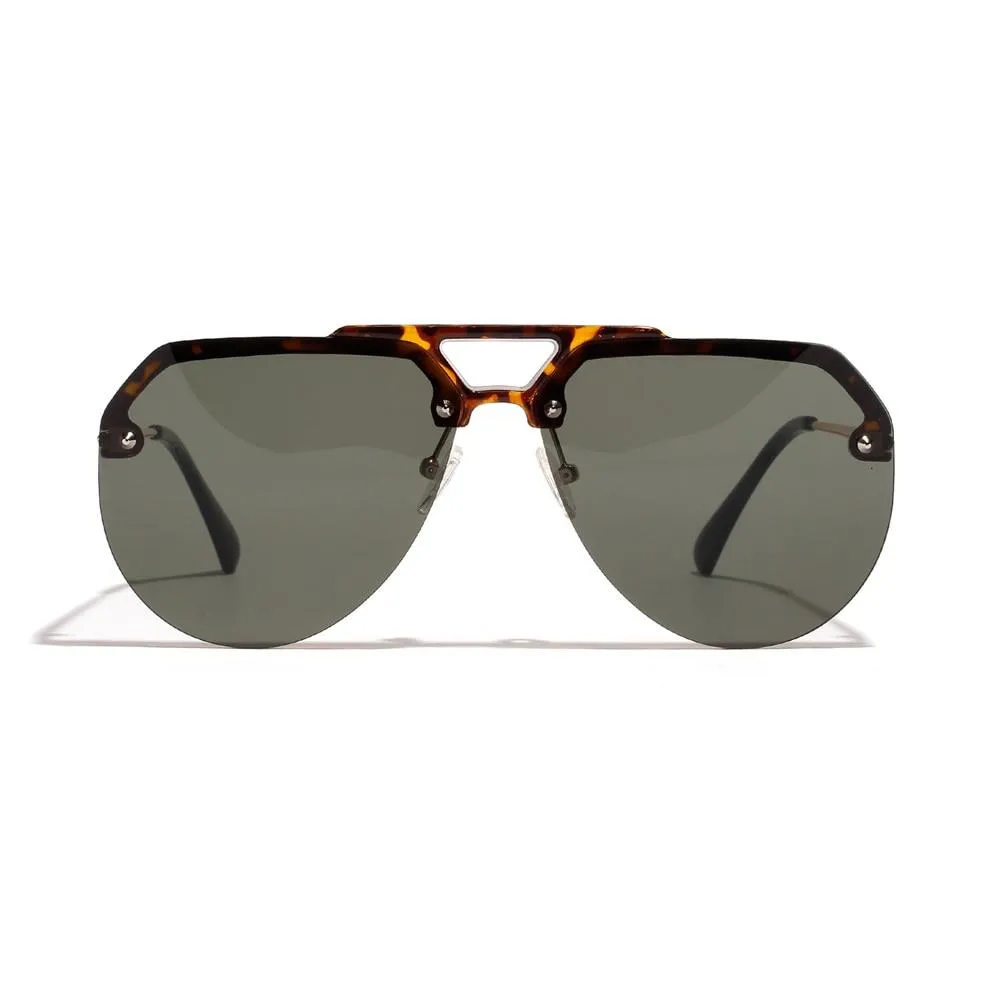 Semi-Rimless Alloy Frame Polycarbonate Lens Unisex Gradient Sunglasses