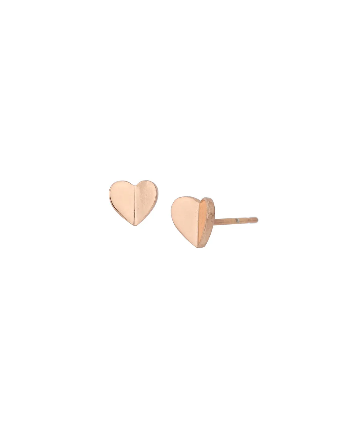 Set of 2 -18kt Gold & Rose Gold Plated Leaf and Heart Stud Earring for women