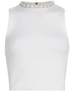 Soft White Amity Pearl Sleeveless Top