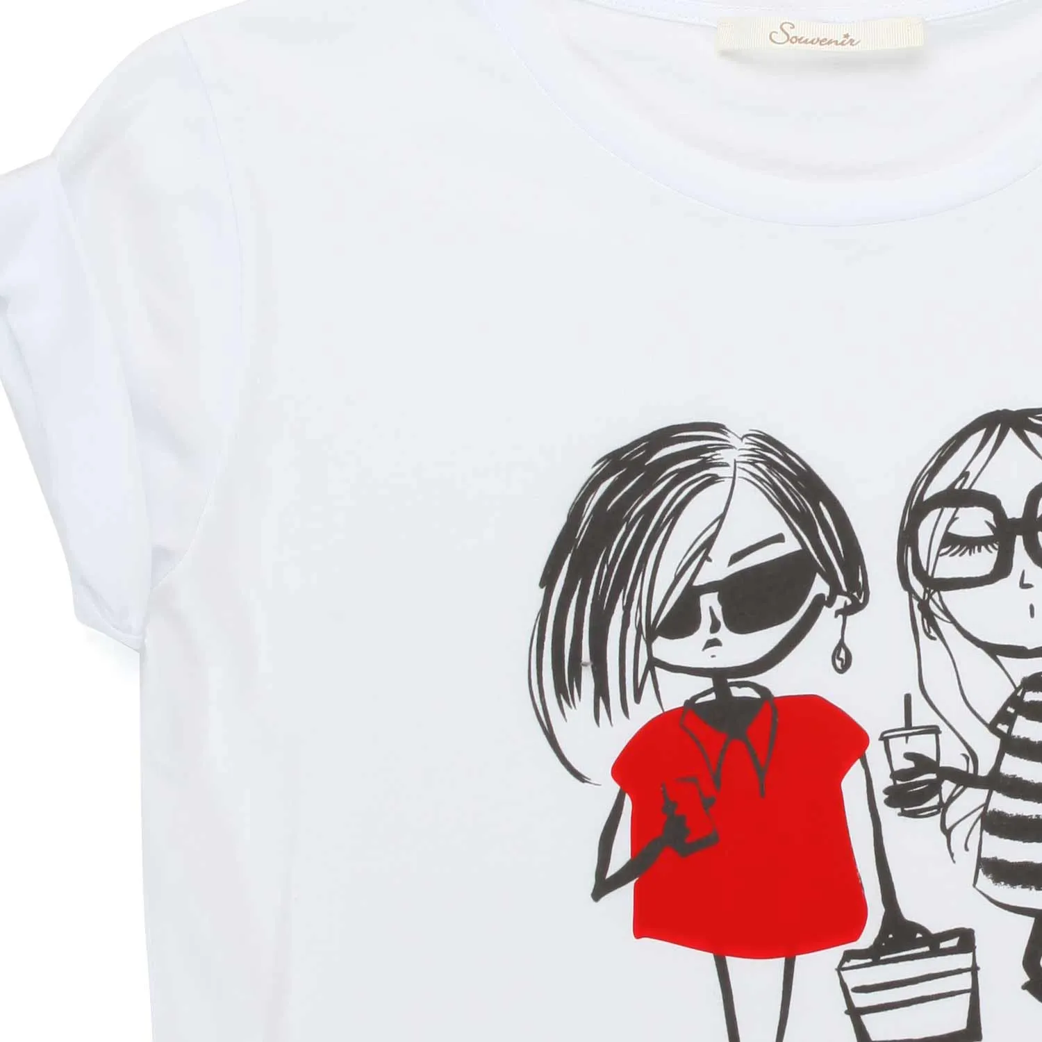 Souvenir White T-Shirt With Print For Women And Teen