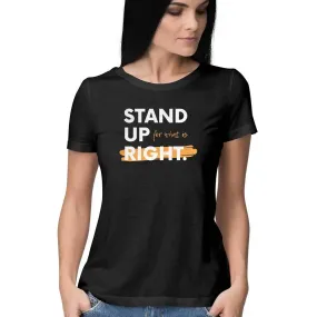 Stand Up Round Neck T-shirt for Women