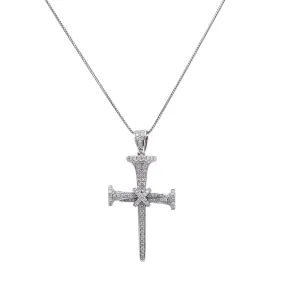 Unisex 14k White Gold Pendant with 0.95 Ct Diamonds