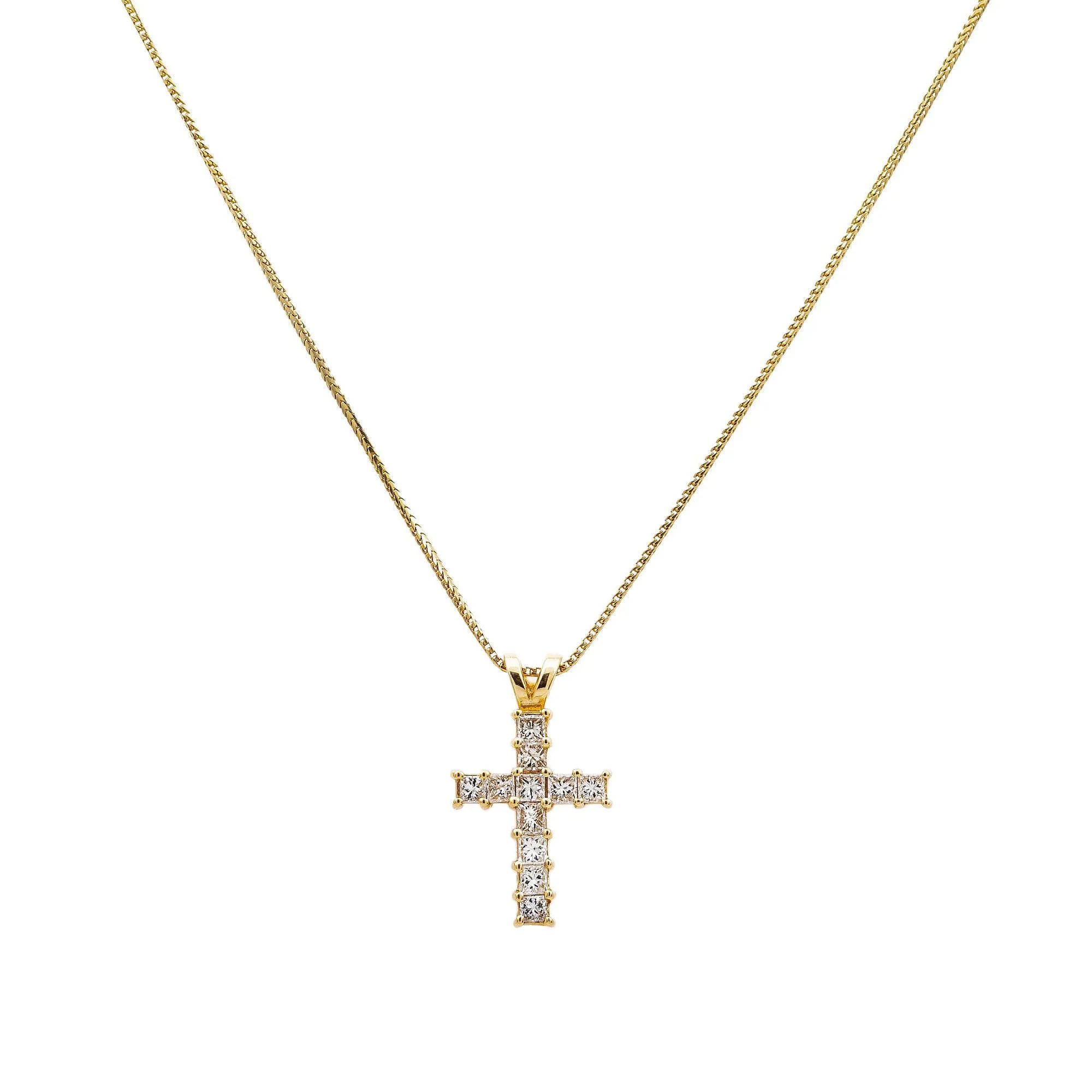 Unisex 14k Yellow Gold Pendant with 0.85 Ct Diamonds