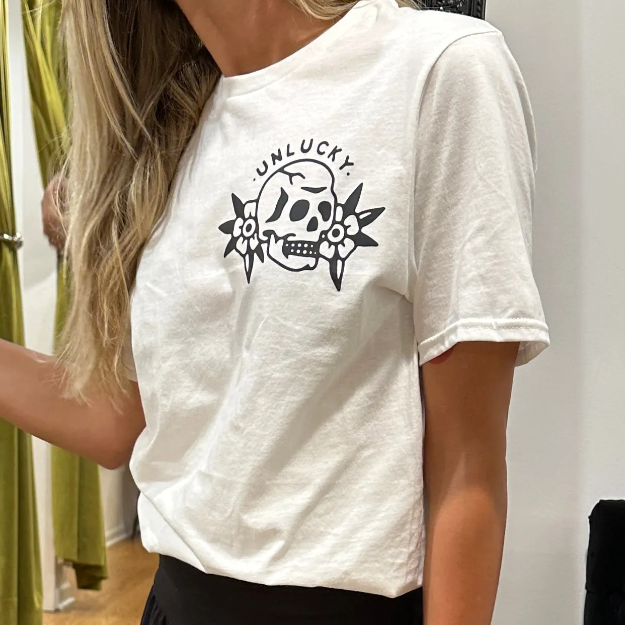 Unlucky Skull Tee - White