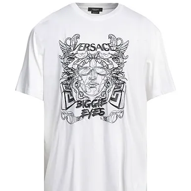 VERSACE  |Unisex Street Style U-Neck Plain Cotton Short Sleeves Logo