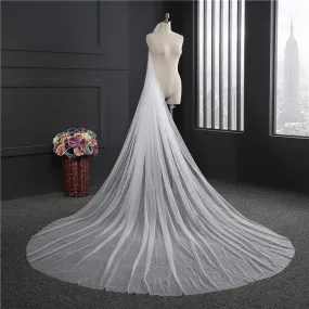 Voiles de Mariage 1 couche Tulle Bord de coupe Voiles de mariée cathédrale TS91041