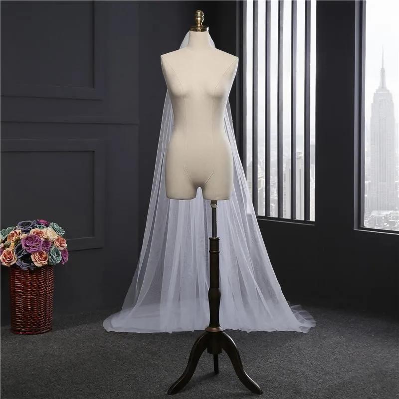 Voiles de Mariage 2 couches Tulle Bord de coupe Voiles de mariée chappelle TS91040