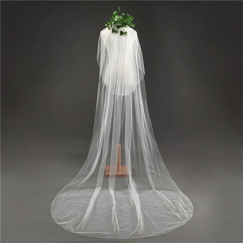 Voiles de Mariage 2 couches Tulle Liseret Voiles de mariée chappelle TS91049