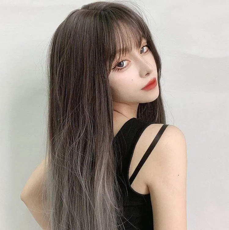 Women's Color Gradient Straight Long Synthetic Hair Wig