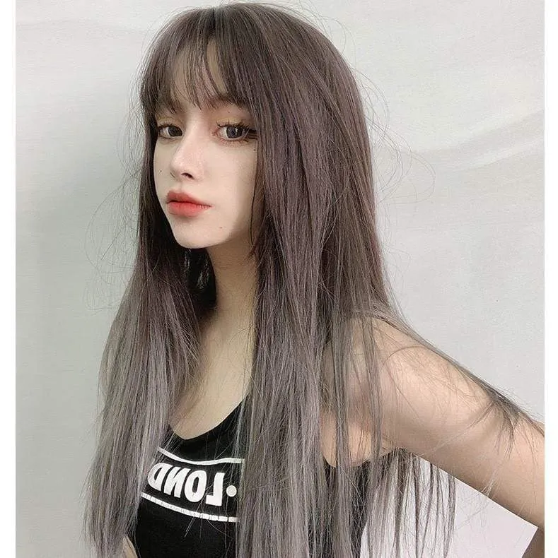 Women's Color Gradient Straight Long Synthetic Hair Wig