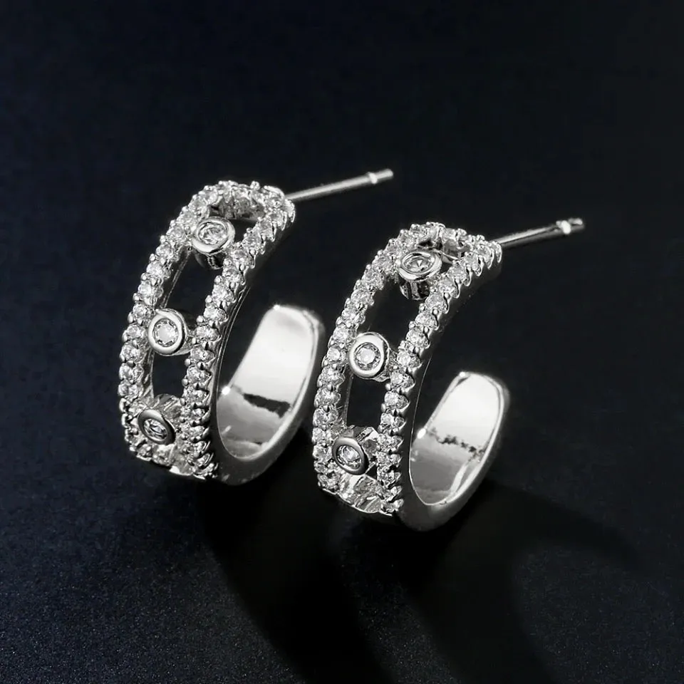 Zirconia Exquisite Geometric Earrings for Women INS Trendy Jewelry