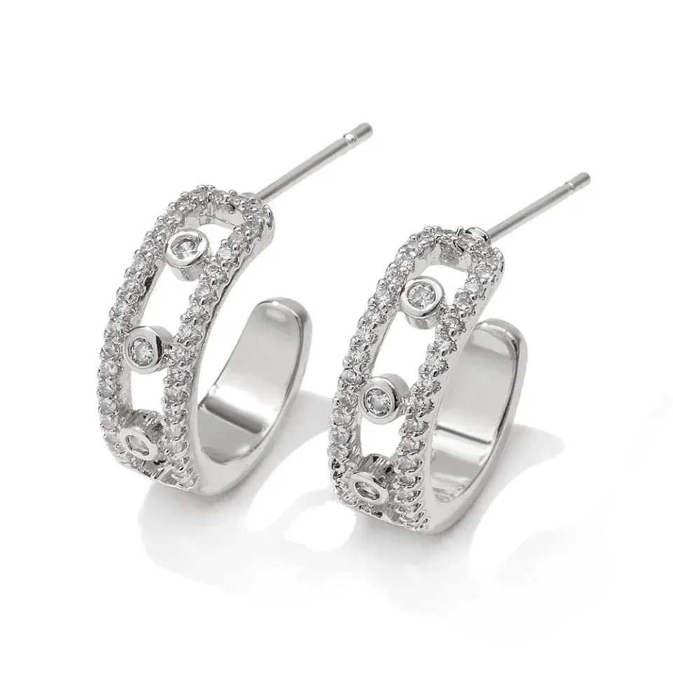 Zirconia Exquisite Geometric Earrings for Women INS Trendy Jewelry